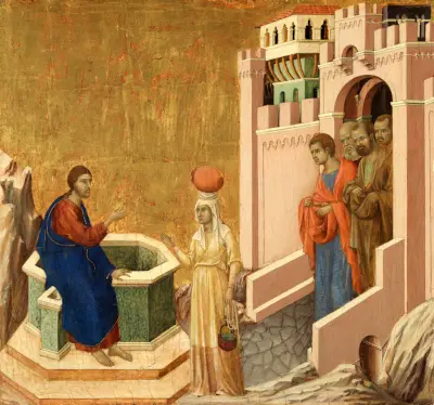 Christ and the Samaritan Woman Duccio di Buoninsegna